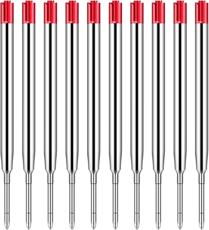 RUN FENG Pack of 10 Replaceable Ballpoint Pen Refills, G2 Gel,1mm Medium Point,Twist Pen Refill,Ball Point Pen Refills,Red Ink Refills - Image 1